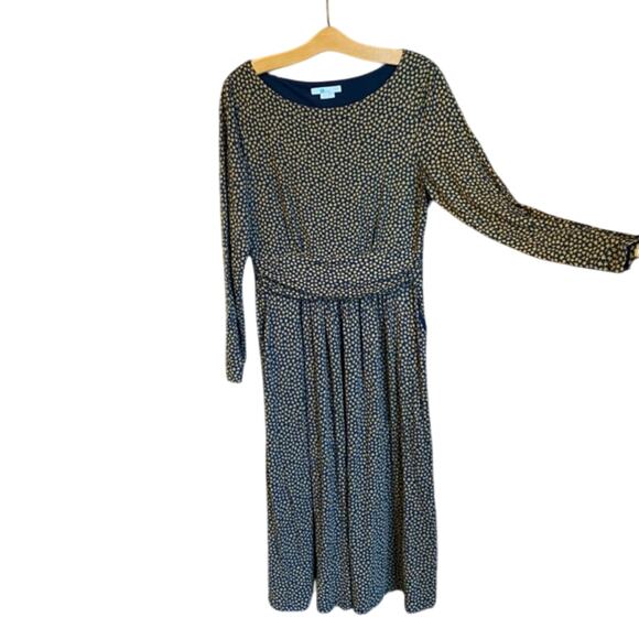Boden Blue and Yellow print Dress long sleeve modest 12 pockets autumncore - Picture 1 of 8